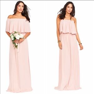 SMYM Hacienda Off Shoulder Maxi Dress Blush Sz S